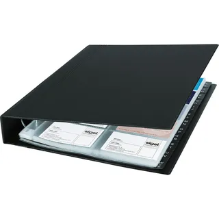 Sigel Visitenkartenringbuch VZ301 max. 400Karten 20Hüllen schwarz