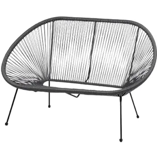 Urban Living SUNNYDAYS LE „Cabana“ Sofa 2 PLÄTZE EN RESINE GRIS ANTHRAZIT 137X92XH85CM