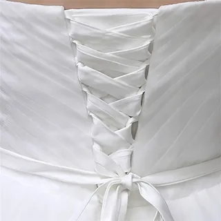 bobeini 118-Zoll-Brautkleid Reißverschluss Ersatz verstellbare Korsett-Rücken Kit Schnür Satin Band Krawatten für Braut Bankett Abendkleid Weiß