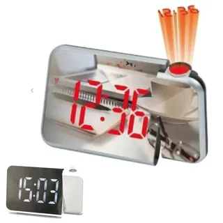 RobertAgor W-Store DS8590L Digital Projektionswecker LED Spiegel Alarm Uhrzeit