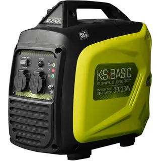K&S BASIC 33i S Inverter-Benzingenerator 3,3kW, stromerzeuger Inverter | hat stabile Ausgangsspannung,schallgedämmten Gehäuse, Benzin notstromaggregat mit 100% Kupferwicklung,generator Inverter
