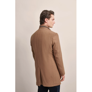 Kurzmantel BUGATTI, Herren, Gr. 26, grau (taupe), 58% Wolle, 25% Polyester, 13% Polyamid, 3% sonstige Fasern, 1% Elasthan, unifarben, normal, normaler Saum, Mäntel Kurzmantel, mit Westenfake