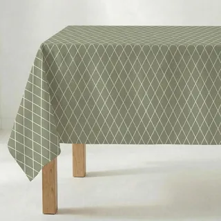 Belum Tischdecke, 100 x 140 cm, schmutzabweisend, 100 % Baumwolle, ohne Wachstuch, Tischdecke aus Baumwolle, wasserdicht, schmutzabweisend, flüssig, Dunkelgrün