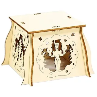 Holz-Schwibbogen Untersatz Engel/Bergmann zum selbst zusammen stecken, ca. 7 x 10 x 10 cm