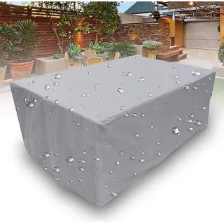 Abdeckung Gartenmöbel, Rechteckige Für Gartentisch Möbelset, Schneeschutz Wasserdicht Staubdicht Anti-UV Atmungsaktives, Wasserdicht & Winterfest Oxford 210D, 123 * 61 * 72 cm - Grau