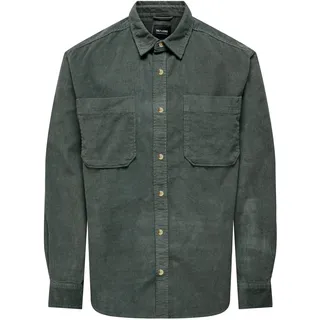 Only & Sons Herren, Onsalp Rlx 2pkt Washd Cord, Ls Shirt Noos, Castor gray), M,