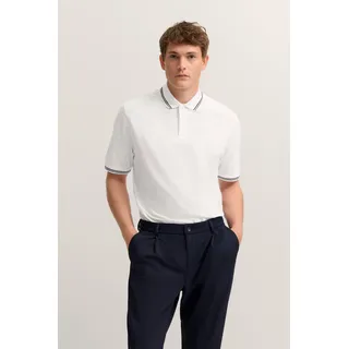 bugatti Poloshirt »Modern Fit« Basic Essential aus Baumwolle, weiß