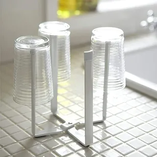 Laphontab Abtropfgestell Flaschen, Flaschen Abtropfständer. Faltbar Metall Flaschenhalte for Sodastream & trockenständer babyflaschen. Flaschenständer zum Abtropfen für Küche(Weiß).