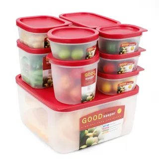 Cozary 10-teiliges PE Frischhalteboxen Set mit Deckel, Mikrowellen Gefriersicher, BPA-frei Food Container, Frischhaltedosen für Meal Prep, Vorratsdosen & Gefrierbehälter