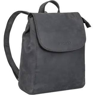 STILORD 'Hazel' Frauen Rucksack Elegant Leder Daypack kleiner Lederrucksack Vintage Cityrucksack Rucksackhandtasche für 13,3 Zoll MacBook Echtleder, Farbe:carbon - grau