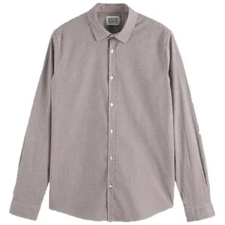 Scotch & Soda Micro Check Langarmhemd - Brown Check - L