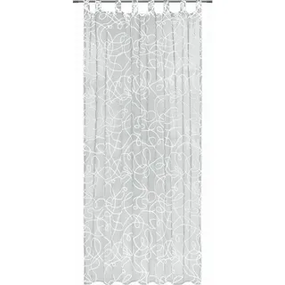 Boxxx Schlaufenvorhang , Weiß , Textil , Abstraktes , 140x245 cm , Heimtextilien, Vorhänge, Fertigvorhänge, Schlaufenvorhänge