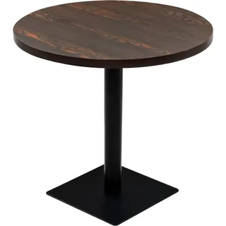 vidaXL Bistrotisch MDF und Stahl Rund 80×75 cm Dunkle Esche - Braun