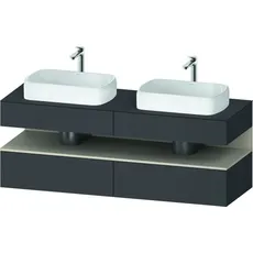 Duravit Qatego Konsolenwaschtischunterbau, 2 Auszüge, 2 Schubkästen, 2 Ausschnitte, 1600x550x600mm, Nische Taupe Supermatt, QA4779083, Farbe: Graphit matt