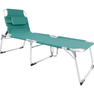 XXL Aluminium Gartenliege Sonnenliege Türkis gepolstert L200xB70cm