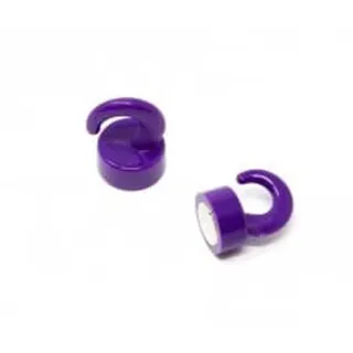 Lila Plastik Mini - Magnethaken Für Kühlschrank, Büro, Whiteboard, Mitteilungsboard 12mm x 20mm Hoch - 1kg Zug - Pack von 2