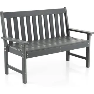 Costway Gartenbank 132 x 65 x 91 cm Grau