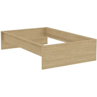 Hom`in Bettrahmen , Eichefarben , Holzwerkstoff , 120x200 cm , in verschiedenen Holzdekoren erhältlich, in verschiedenen Größen erhältlich , Schlafzimmer, Betten, Bettgestelle- Einzelteile, Bettrahmen