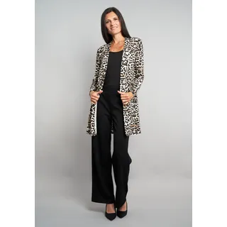 Shirtjacke SEIDEL MODEN "Exklusiv bei OTTO", Damen, Gr. 34, beige, Jersey, Obermaterial: 96% Viskose, 4% Elasthan, lässig geschnitten ca. Mitte Oberschenkel, Rundhals, Shirts Shirtjacke, im trendigen Animal-Print, MADE IN GERMANY