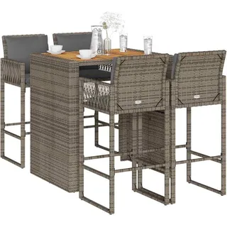 vidaXL Gartenbar Set 5-tlg. Grau
