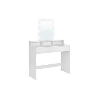 VASAGLE Schminktisch rechteckig Melamin, Spanplatte weiß 100,0 cm 40,0 cm, 1 St.