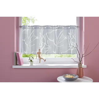 Scheibengardine OTTO HOME "Anna" Gr. 5, weiß, B:120cm H:60cm, Ausbrenner, Polyester, Gardinen, Scheibengardine, Viskose & Polyester, Äste-Motiv