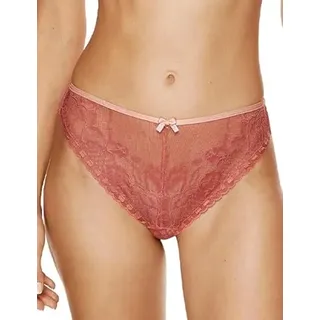 Gorteks Lingerie Bisou-S Tanga, Spitzen-Damen-Tanga, Baumwoll-Schritt, weicher und bequemer Slip – 36, Kupfer