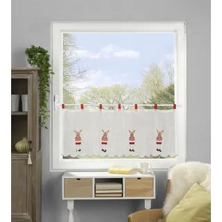 HOME WOHNIDEEN Scheibengardine »RUDOLF« Schlaufen 1 Stk. tlg. HxB: 45x120, rot