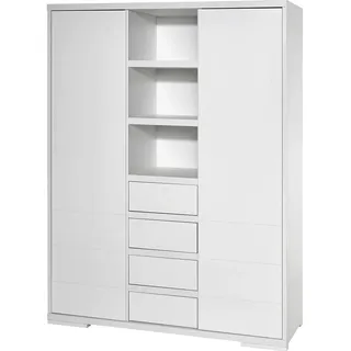 Schardt Kinderkleiderschrank MAXX 191 x 139 x 53 cm Holz lackiert weiß
