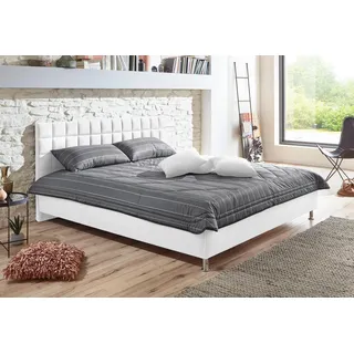 Westfalia Schlafkomfort Polsterbett, weiß, B:210cm L:210cm, Bezug Bett: Microfaser (100% Polyester);Bonnell-Federkernmatratze: 51% Polypropylen, 39% Polyester und 10% Baumwolle;Kaltschaummatratze: 100% Polyester, Bezug abnehm- und waschbar bis 60C, WESTFALIA SCHLAFKOMFORT, 