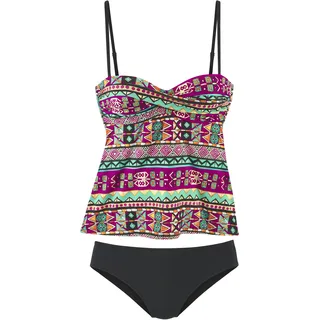Bügel-Tankini BUFFALO, Damen, Gr. 38, Cup B, pink (pink bedruckt), Microfaser, bedruckt, Bikini-Sets Bügel-Tankini, mit farbenfrohen Design