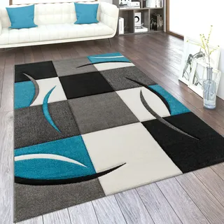 Paco Home "Diamond 665", rechteckig 17 mm Höhe Karo Muster, 3D-Design, auch als Läufer, Wohnzimmer, Schlafzimmer,