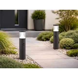 2er Set Garten Pollerleuchten 50cm mit Bewegungsmelder, Reihenschaltung geeignet