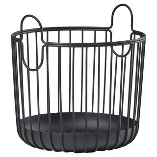 Zone Denmark Inu Korb zur Aufbewahrung, Kleiner Aufbewahrungskorb für Küche, Bad, Kinderzimmer, Home-Office, aus Metall, Durchm. 20 cm, Höhe 20 cm, Schwarz