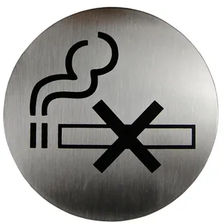 Hinweisschild "Rauchen verboten" aus Edelstahl, O7.5cm, 1 Stk.
