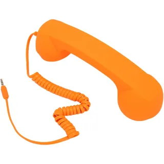 Handyhörer, 3,5-mm-Stecker, Retro-Strahlungsschutz, kabelgebundener Telefonhörer, Empfänger für Smartphone-Computer, Orange - Orange