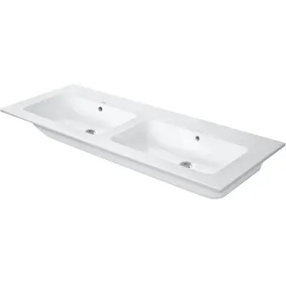 Duravit ME by Starck Möbel-Doppelwaschtisch, ohne Hahnloch, mit Überlauf, Hahnlochbank, 1300 mm, 2336130060,