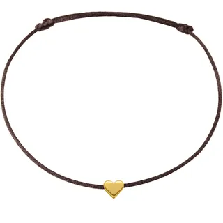 Selfmade Jewelry Fußkettchen Damen Herz Größenverstellbare Fußkette Fußschmuck Handmade in Germany Inkl. Geschenk-Verpackung (Gold - Braun)