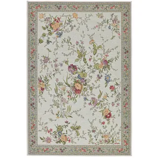 Theko Flachwebteppich Flomi 140x200 cm , Mintgrün , Textil , Floral , Rechteckig , 140x200 cm , für Fußbodenheizung geeignet , Teppiche und Böden, Teppiche, Webteppiche