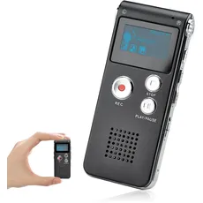 COVVY 16GB Portable Digital Voice Recorder Audio Recorder Sound Recorder Dictaphone LCD Recorder MP3 Player Dictaphone (Black)