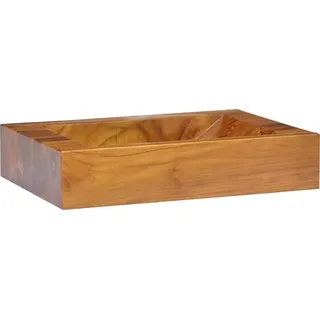 The Living Store Waschbecken Massivholz Teak 50x35x10 cm - Braun
