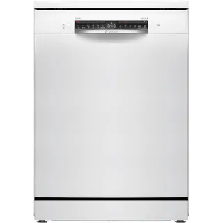 Bosch SMS4HTW16E Serie 4 Freistehender Geschirrspüler, 60 cm, Smart Start, 3-fach Rackmatik, Aquastop, Ferndiagnose, Extra Trocknen, Vario Besteckkorb, EcoSilence drive, Weiß