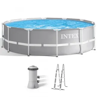 Intex Prisma Frame 26716NP - Ø366x99 cm - Aufstellpool rund + Filterpumpe und Leiter