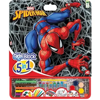 Cefa Toys 21881 Actividades 5 en 1 Giga Block 5-in-1 Spiderman-Aktivitäten, bunt