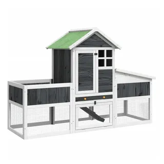 vidaXL Kleintierstall 170 x 63 x 113 cm Grau