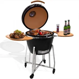 Syntrox Selbstreinigender Kamado Kugelgrill Standgrill - Schwarz