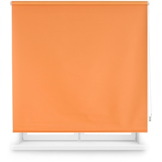 Blindecor Verdunkelungsrollo nach Maß | Orange | 120 x 175 cm (Breite x Höhe) Stoffgröße 117 x 170 cm | Verdunkelungsrollo für Fenster