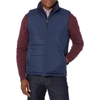 Amazon Essentials Herren Mittelschwere Isolierte Daunenweste Mit Fleecefutter, Marineblau, L