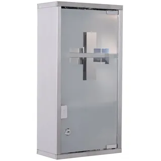 aosom Medikamentenschrank mit 3 Fächer silber