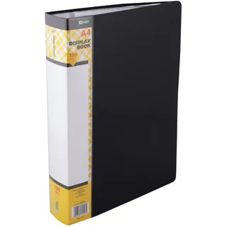 D.RECT Sichtbuch PP A4 | 100 Hüllen | Sichtmappe | Solid | Präsentationsordner | Angebotsmappen |Schwarz